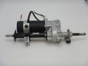 Electromotor met motorrem en transaxle.